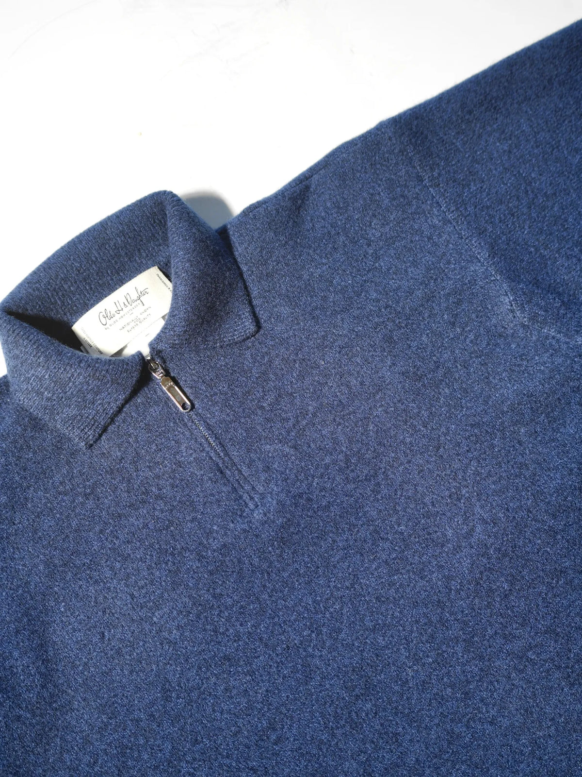 Olde H & Daughter | WOOL / CASHMERE HALF ZIP P/O MIDNITE