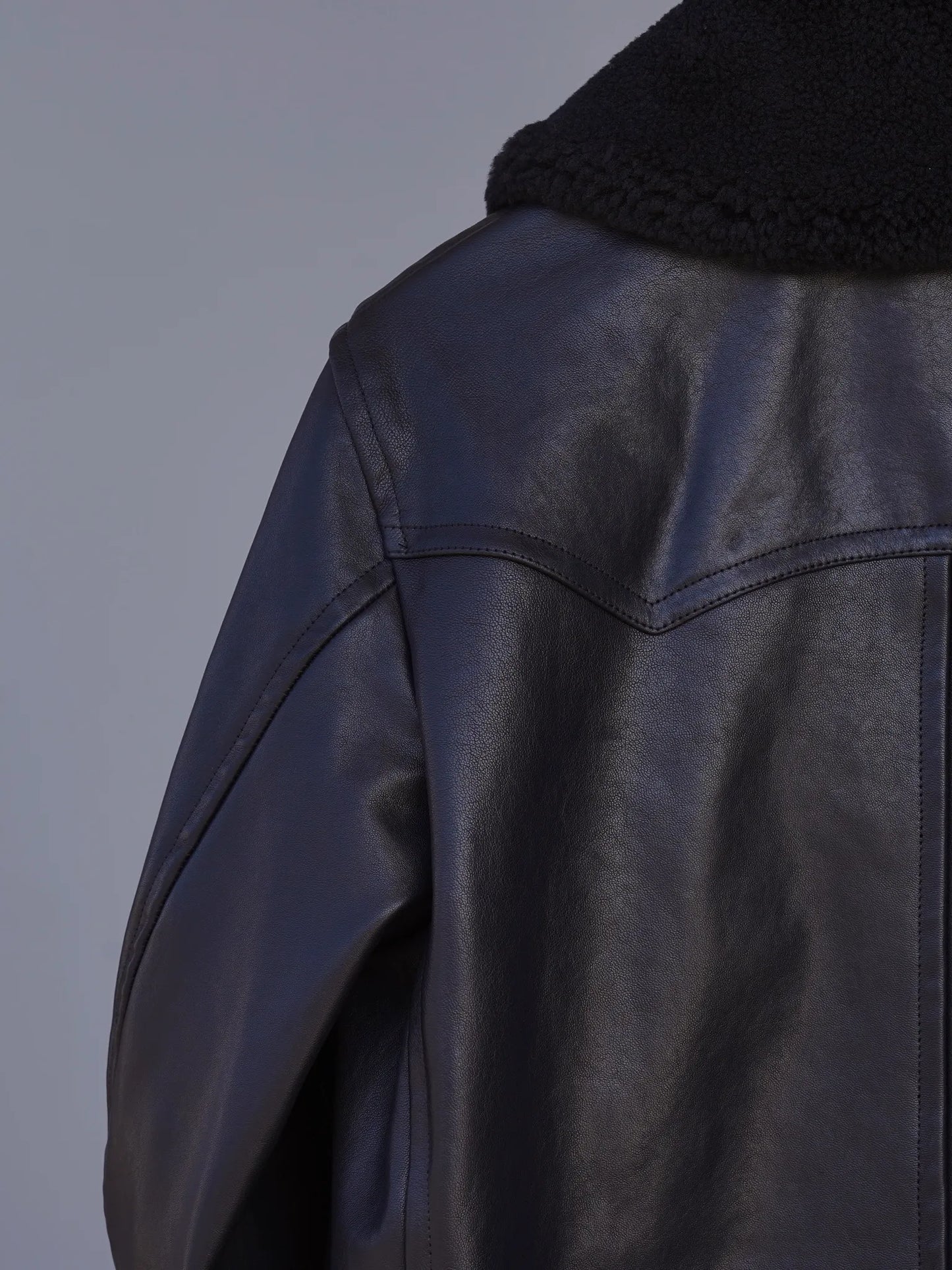 COMOLI | ラムレザー カナディアンコート BLACK