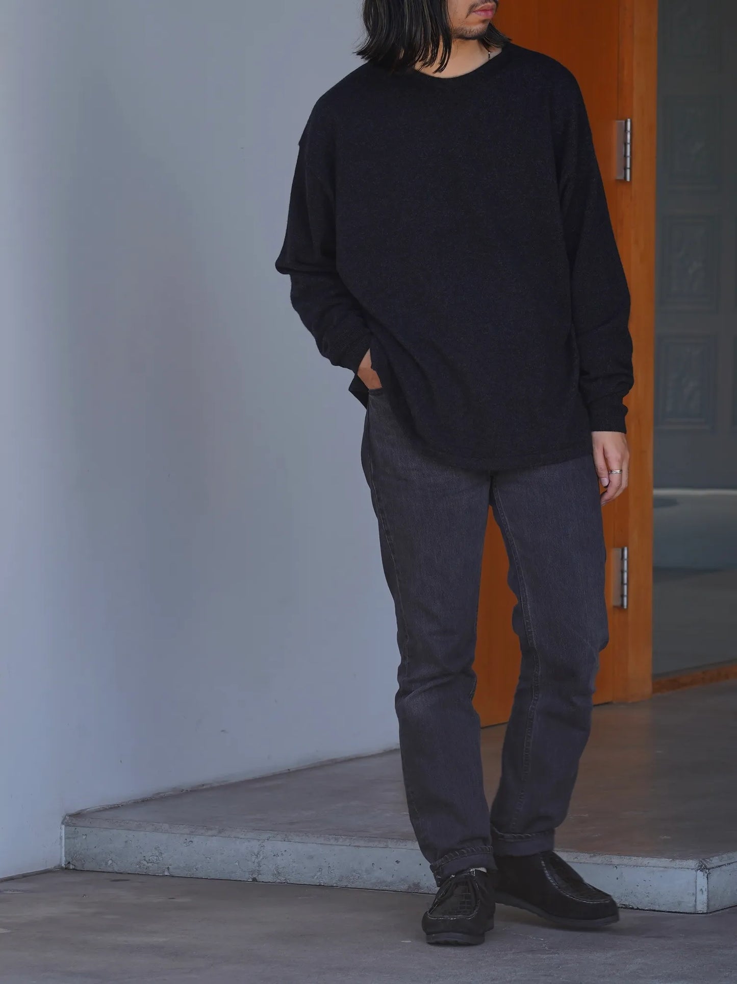 COMOLI | カシミヤ コモリニット CHARCOAL