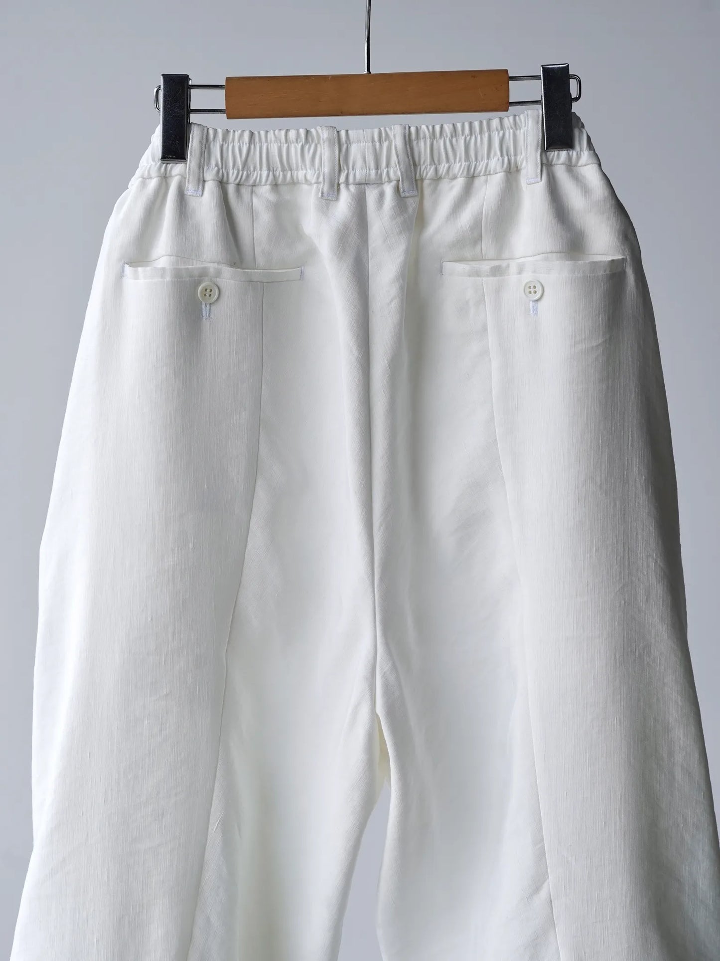 Yamauchi | Vintage Silk-Linen One-Cut Easy Pants off white