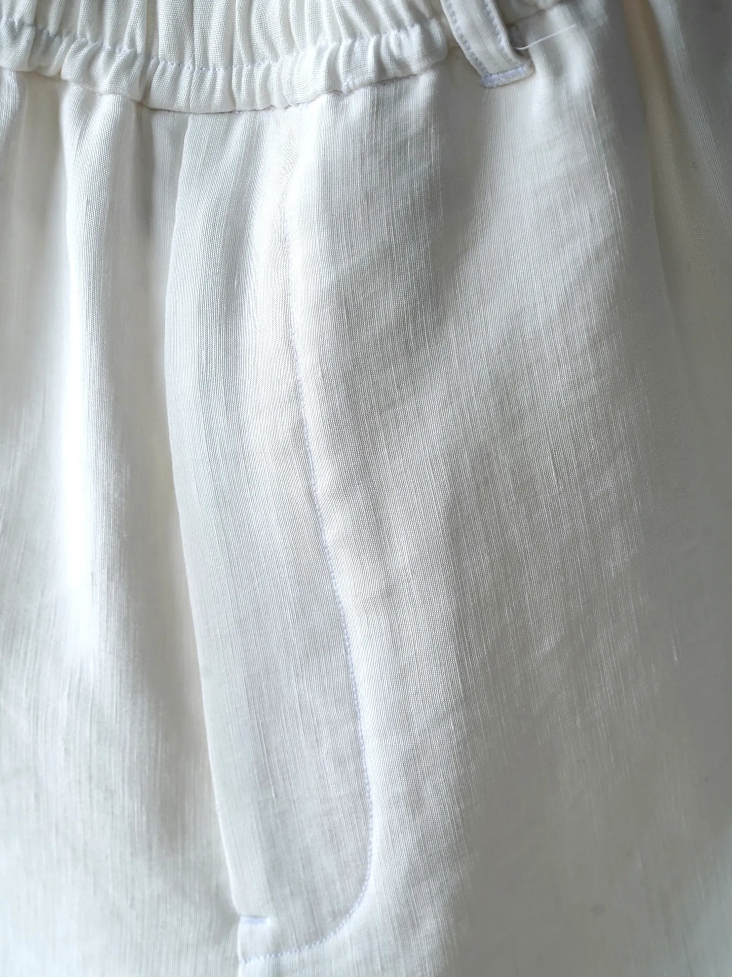 Yamauchi | Vintage Silk-Linen One-Cut Easy Pants off white