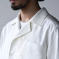 Yamauchi | Vintage Silk Linen Double Open Collar Short Sleeve Shirt off white