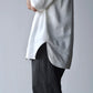 Yamauchi | Vintage Silk Linen Double Open Collar Short Sleeve Shirt off white