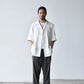 Yamauchi | Vintage Silk Linen Double Open Collar Short Sleeve Shirt off white