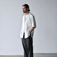Yamauchi | Vintage Silk Linen Double Open Collar Short Sleeve Shirt off white