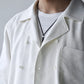 Yamauchi | Vintage Silk Linen Double Open Collar Short Sleeve Shirt off white