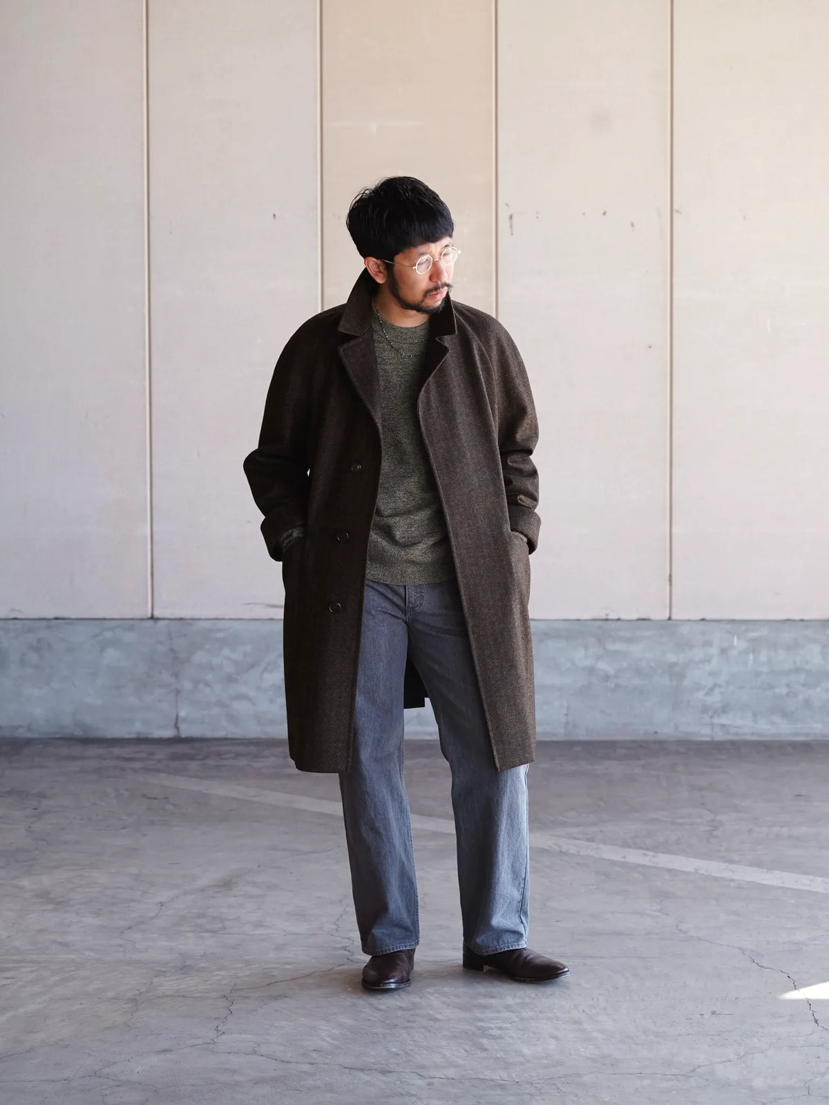 COHÉRENCE | CORB / CHEVRON TWEED JERSEY BROWN