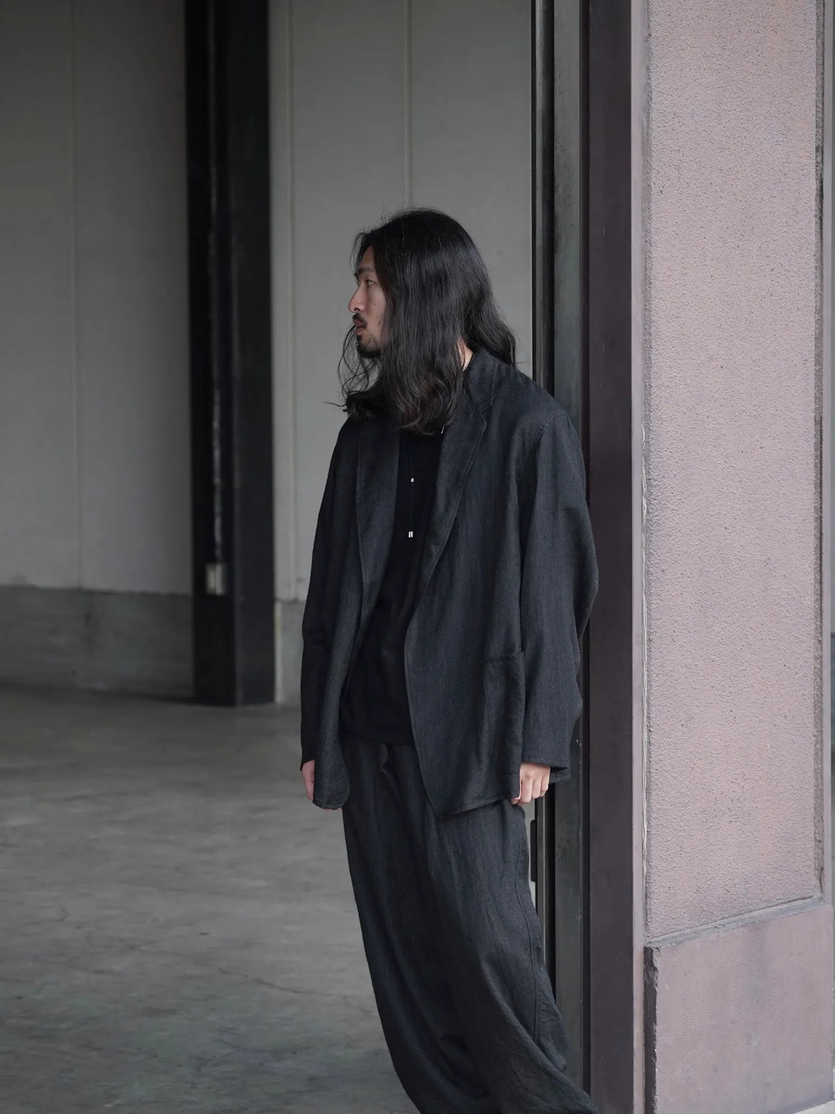 COMOLI | カシミヤシルク ジャケット CHARCOAL