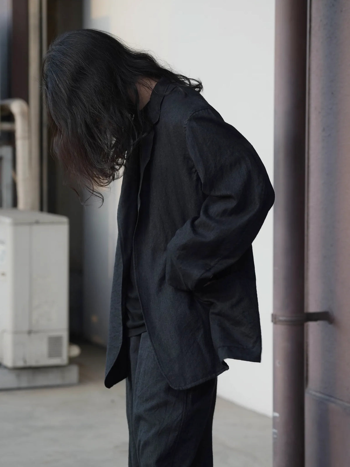COMOLI | カシミヤシルク ジャケット CHARCOAL