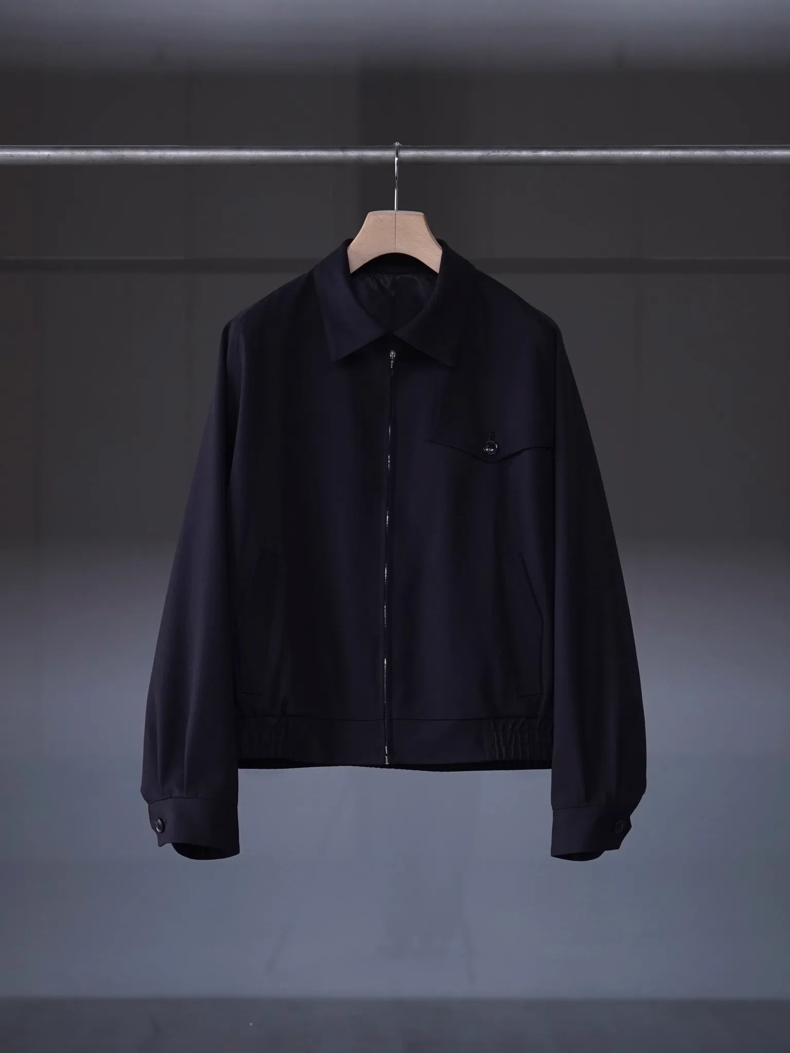 IRENISA Large Collar ZIP Coat(Black) Gunflap Zip Blouson （Dark Navy）