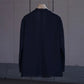 SARTO | [HIGH TWIST WOOL] NO-COLLAR JACKET NAVY STRIPE
