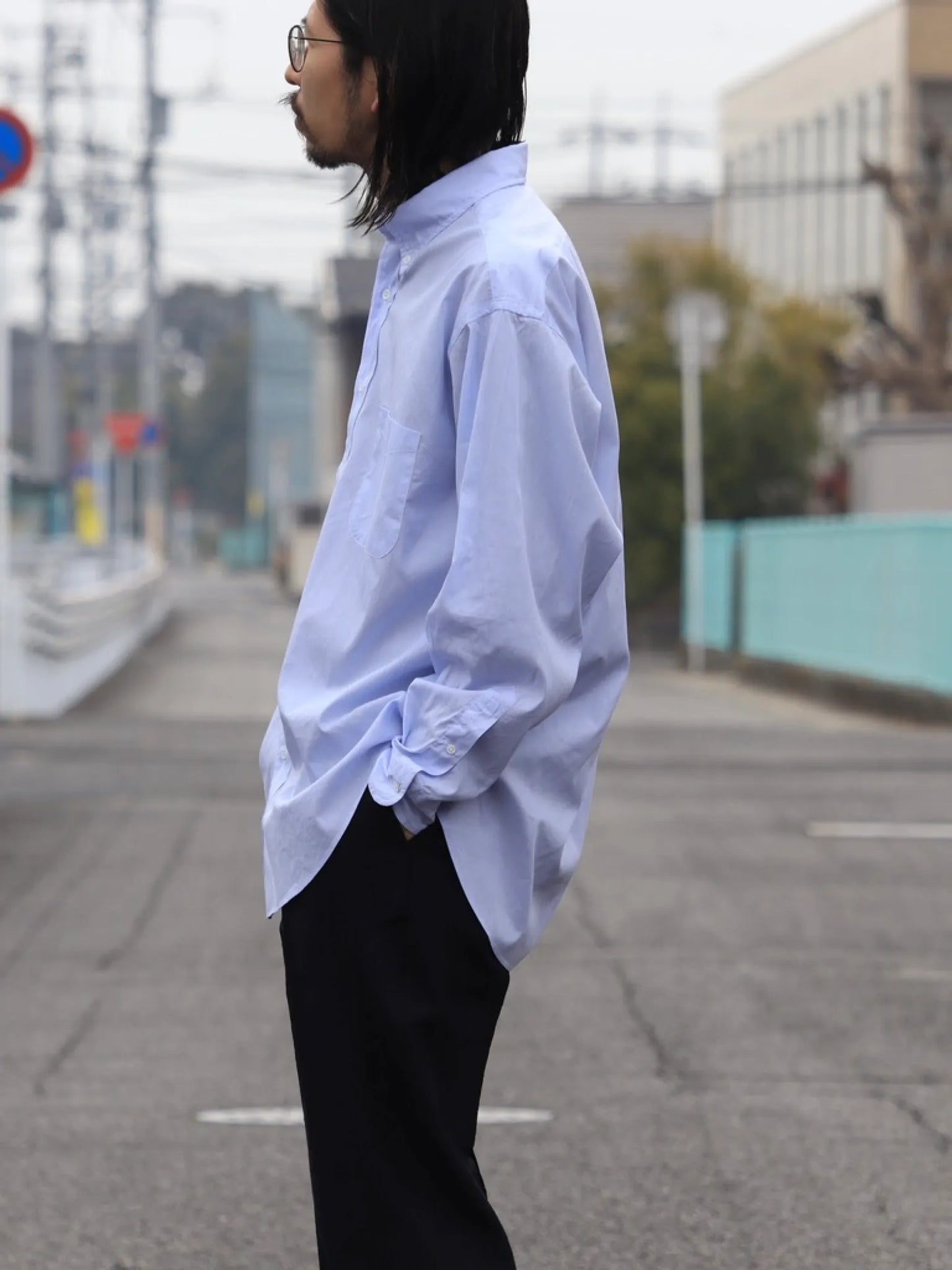 HERILL | Broad Buttondown shirt Sax