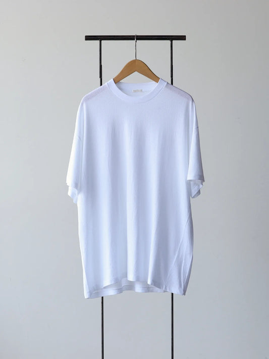 COMOLI | コットンメッシュ 半袖Tシャツ WHITE