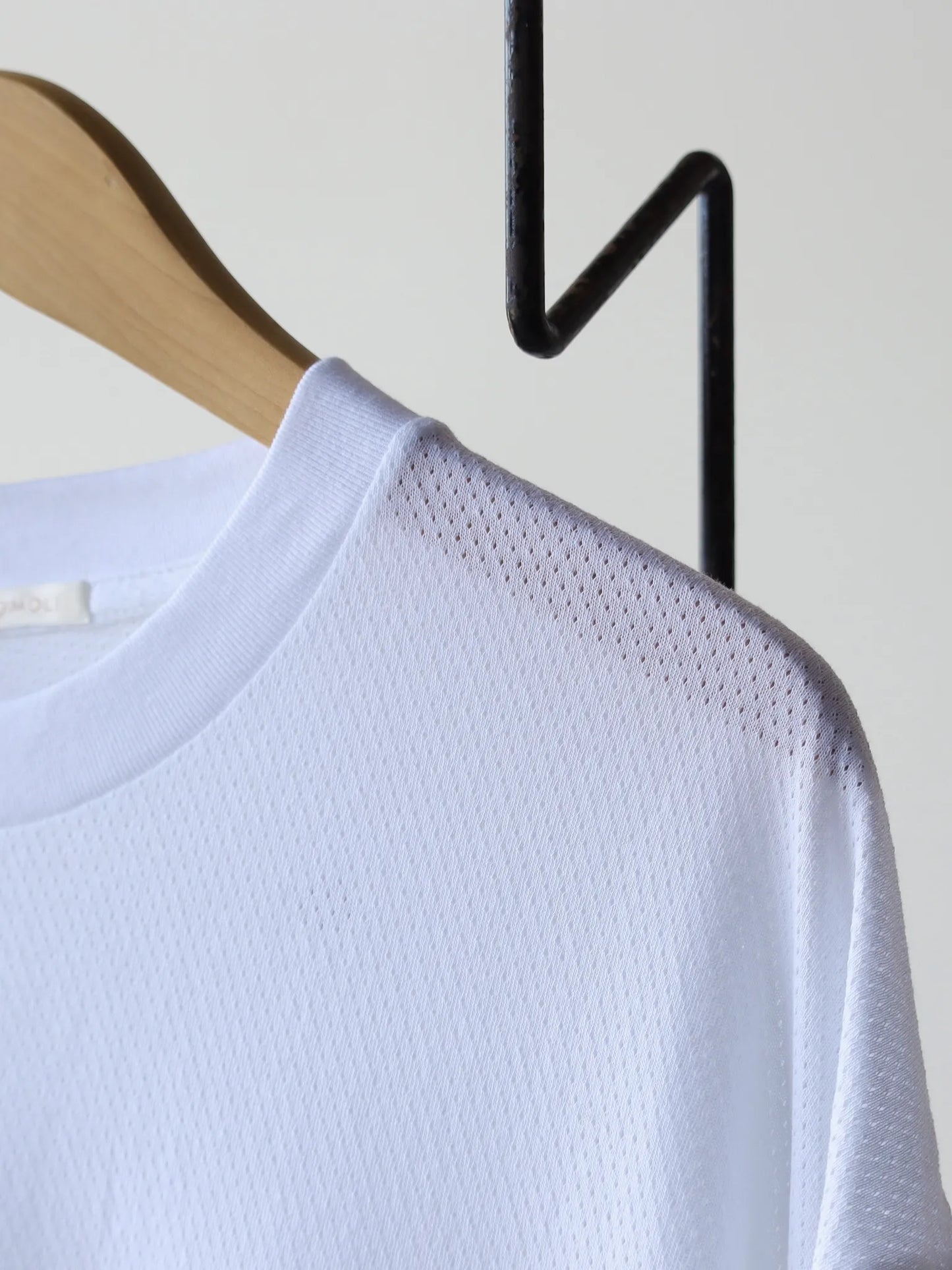 COMOLI | コットンメッシュ 半袖Tシャツ WHITE