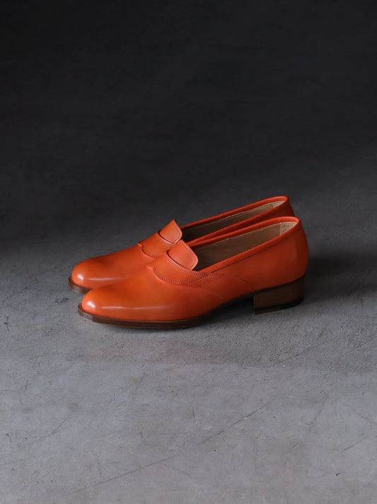 Post Production | Saddle Loafer Hand Dyed Baby Calf Summer Orange