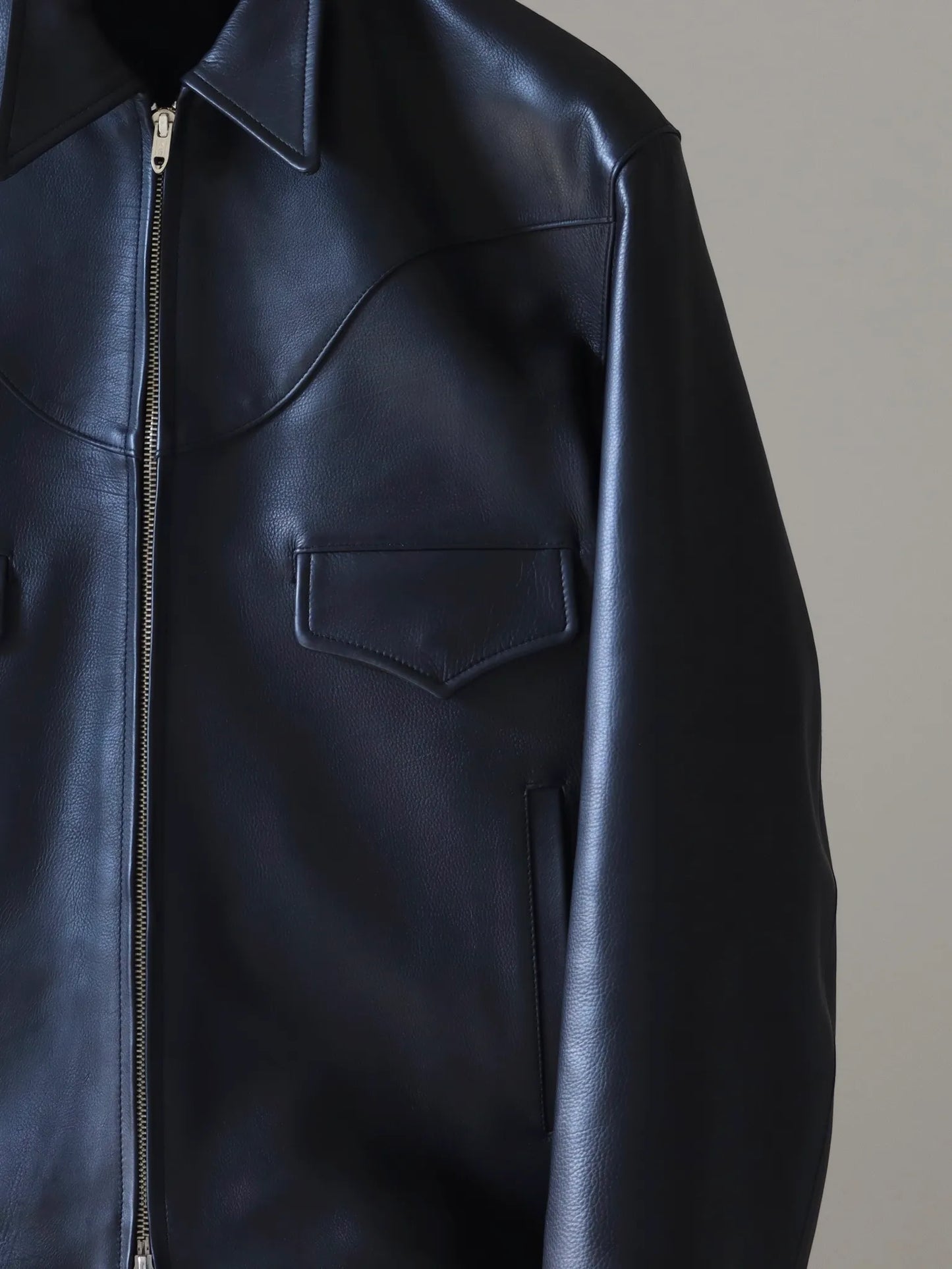 SARTO | CALF LEATHER ZIP JACKET BLACK