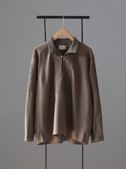 SARTO | EMBROIDERY SKIPPER PULL OVER BROWN