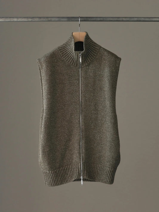 Olde H & Daughter | SILK LINEN VEST SAND