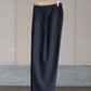 nonnotte | Draping Elastic In Tuck Wide Trousers DeepNavy×BlackTop