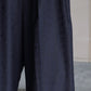 nonnotte | Draping Elastic In Tuck Wide Trousers DeepNavy×BlackTop