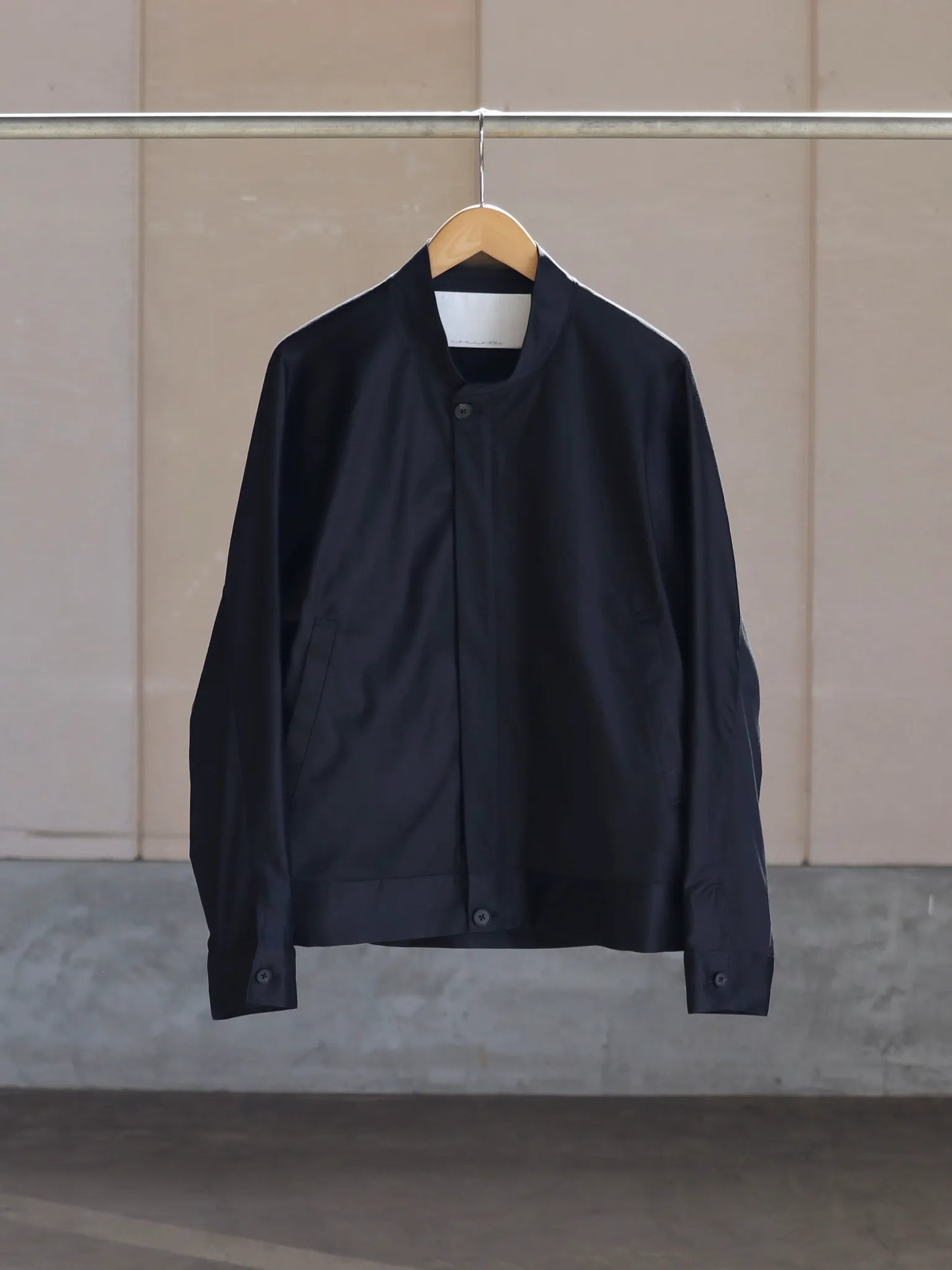 nonnotte | Draping Bias Sleeve Zip Up Blouson Caviar