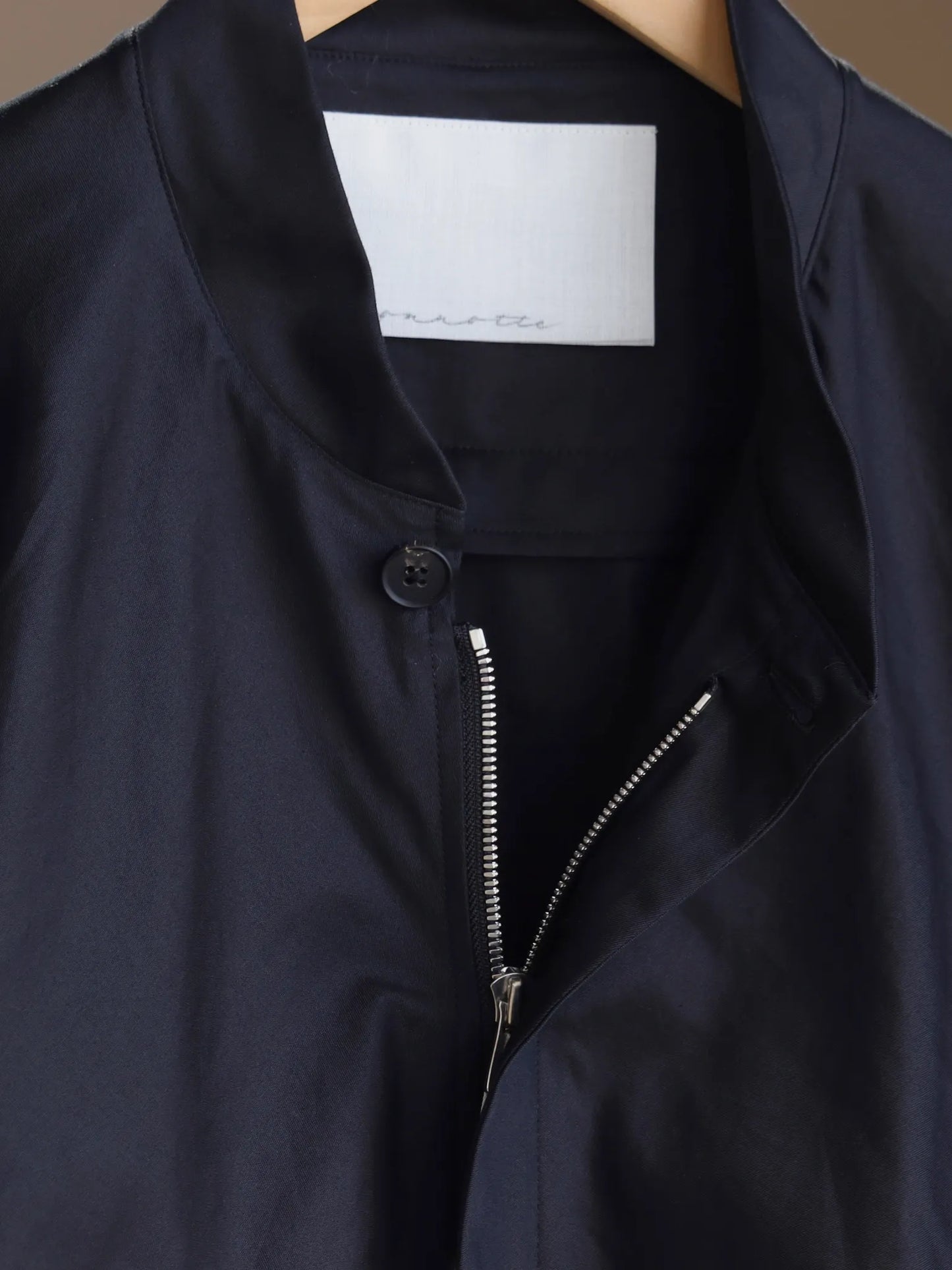 nonnotte | Draping Bias Sleeve Zip Up Blouson Caviar