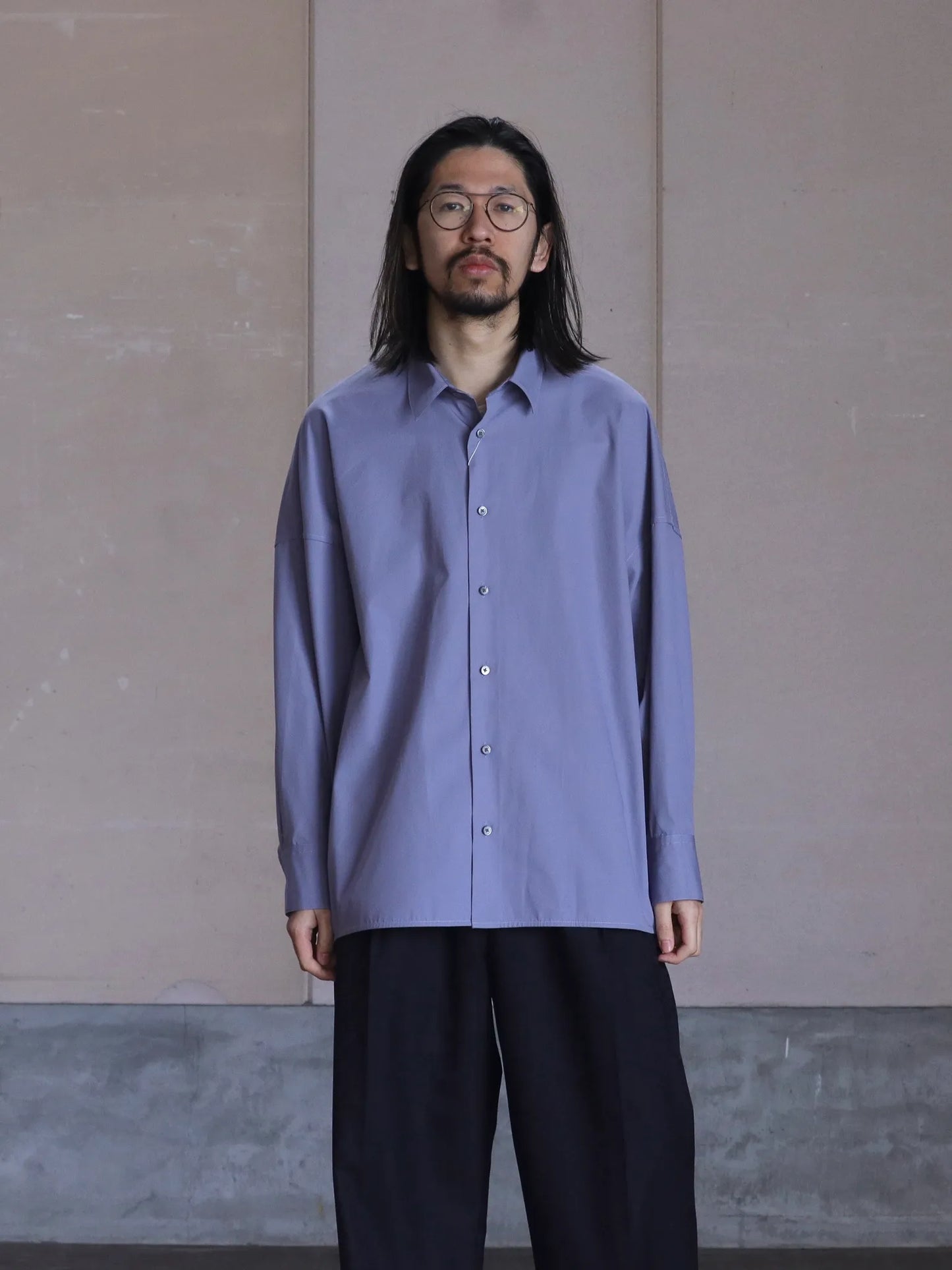 nonnotte | Draping Shirt Type A Blue Granite