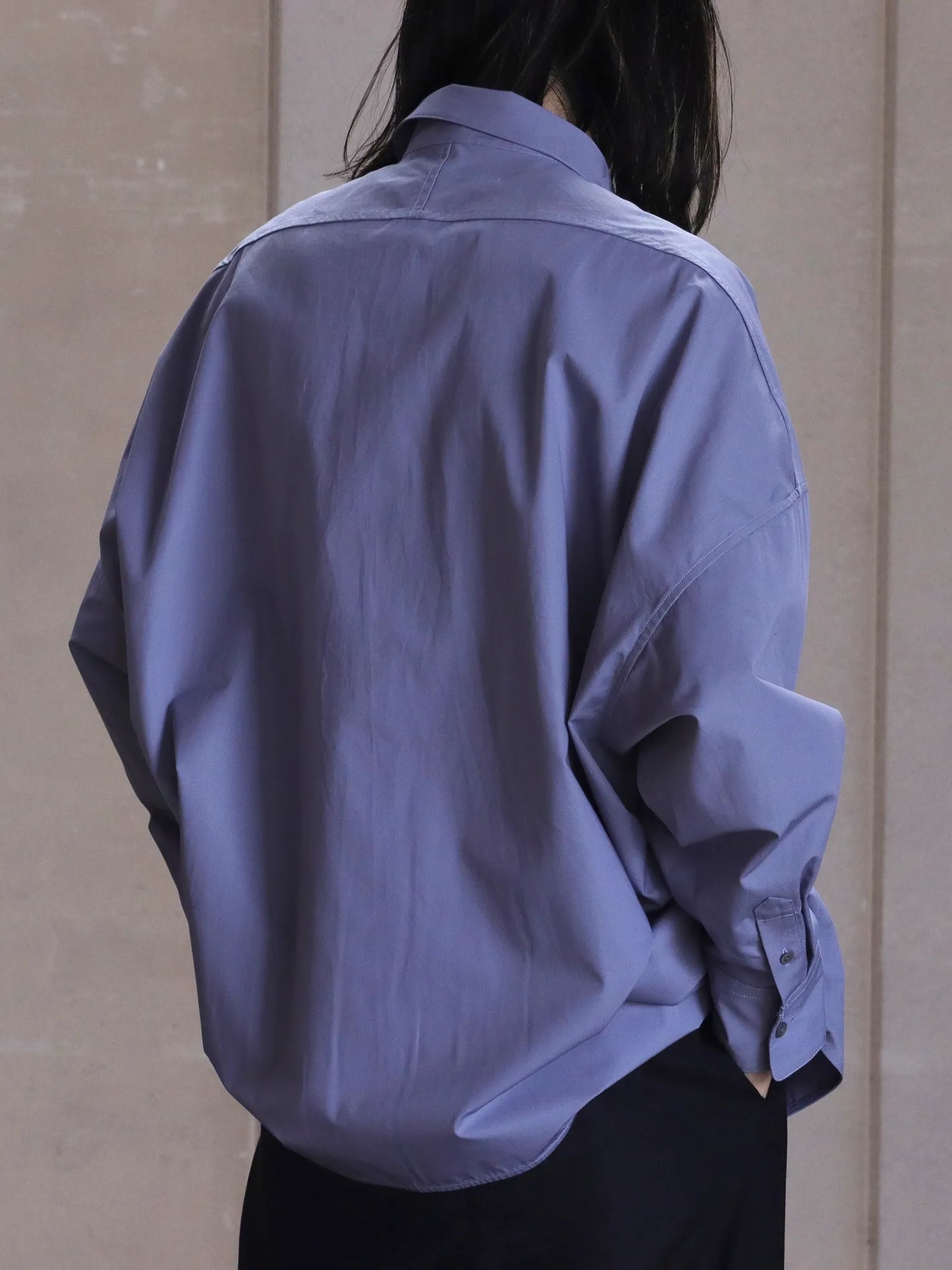 nonnotte | Draping Shirt Type A Blue Granite