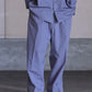 nonnotte | Draping Elastic In Tuck Wide Trousers Blue Granite