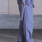 nonnotte | Draping Elastic In Tuck Wide Trousers Blue Granite