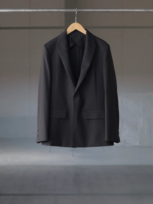 MODIFIED SHAWL COLLAR JACKET DARK CHARCOAL