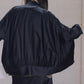 nonnotte | Draping Bias Sleeve Zip Up Blouson Caviar