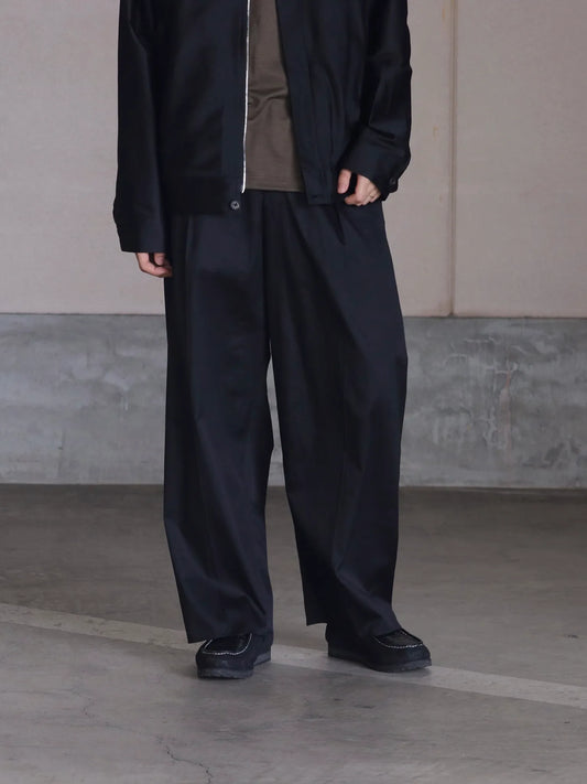 nonnotte | Draping Elastic In Tuck Wide Trousers Caviar