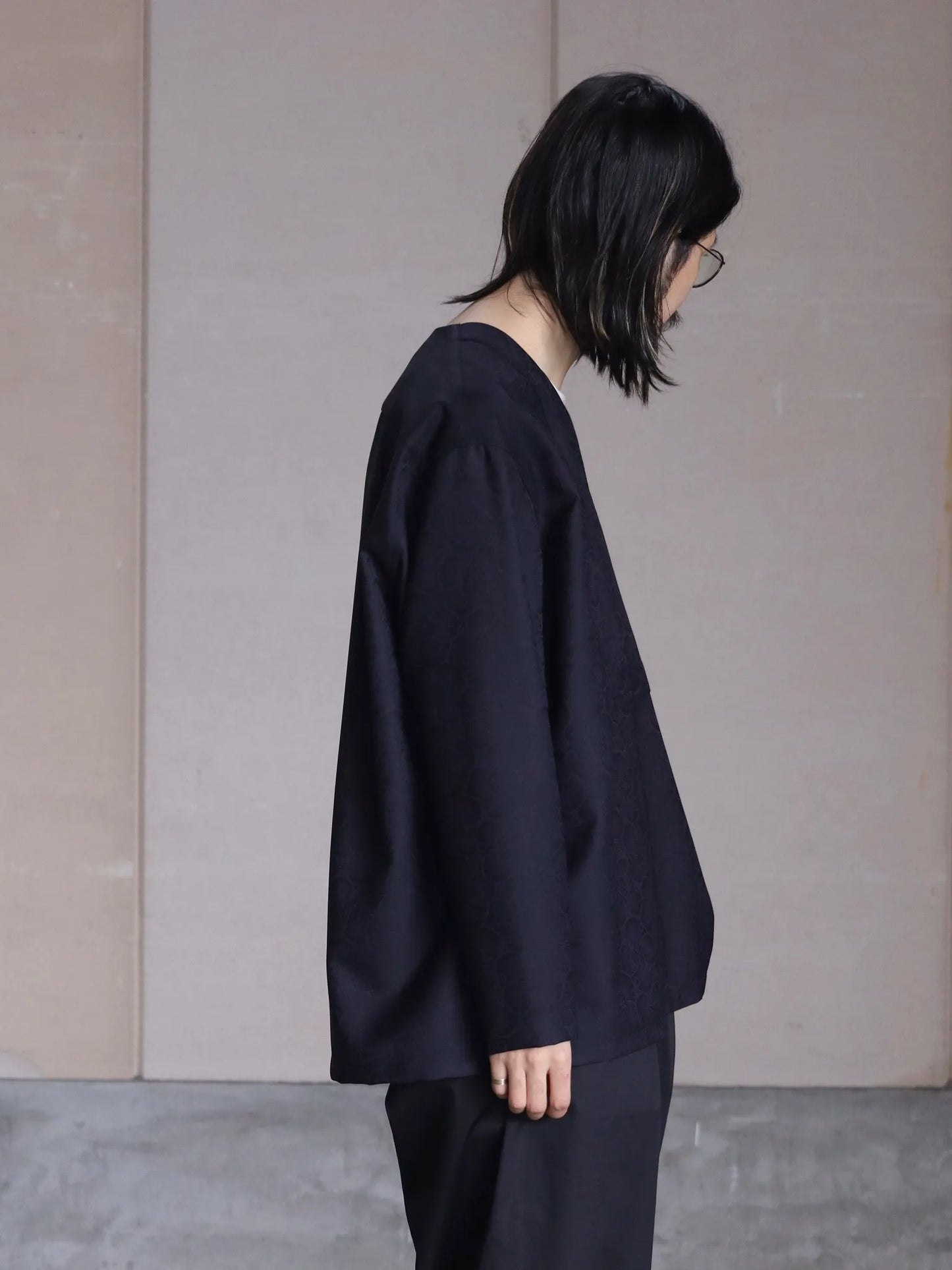 nonnotte | C/N Kaftan Shirt DeepNavy×BlackTop