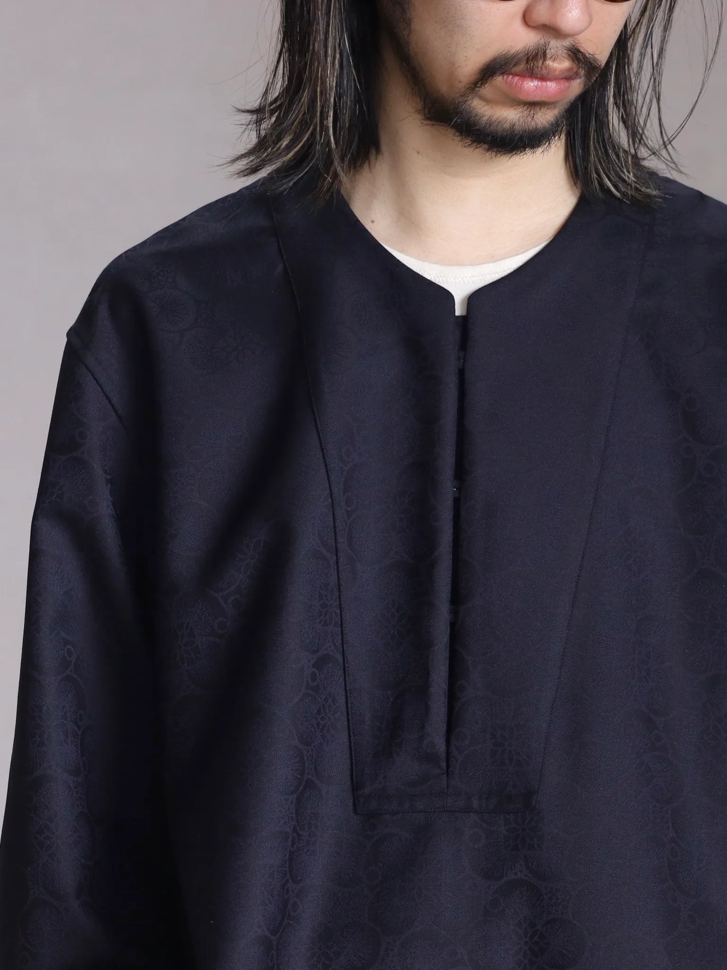 nonnotte | C/N Kaftan Shirt DeepNavy×BlackTop