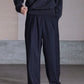 nonnotte | Draping Elastic In Tuck Wide Trousers DeepNavy×BlackTop