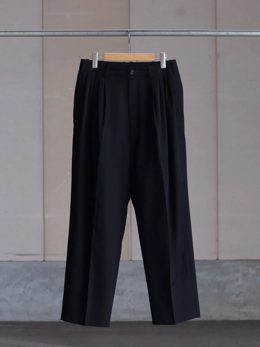 nonnotte | Draping 5-Tuck Wide Trousers Black
