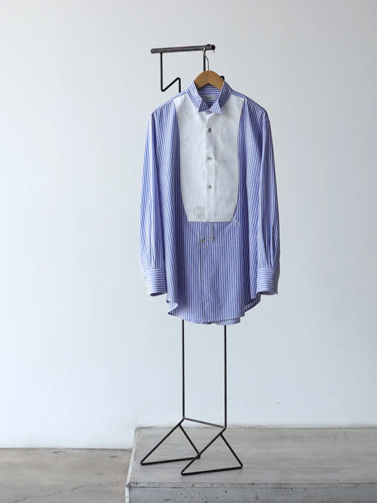 Nomàt | Wing Collar Shirt(Stripe) Blue