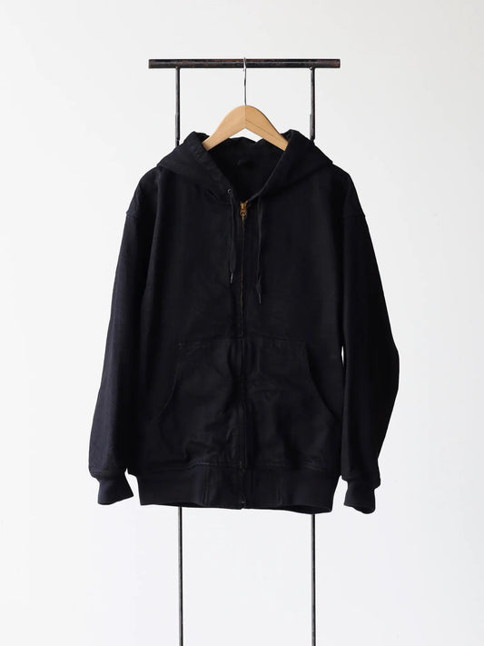 COMOLI | ブラックデニム ジップパーカ BLACK