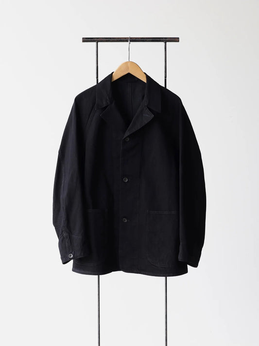 COMOLI | ブラックデニム ワークジャケット BLACK
