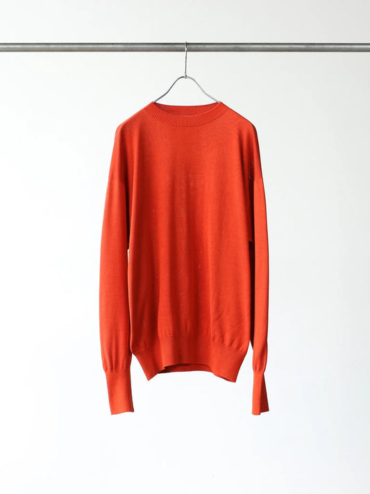 Olde H & Daughter | SILK PLAIN STITCH CREW L/S SALSA