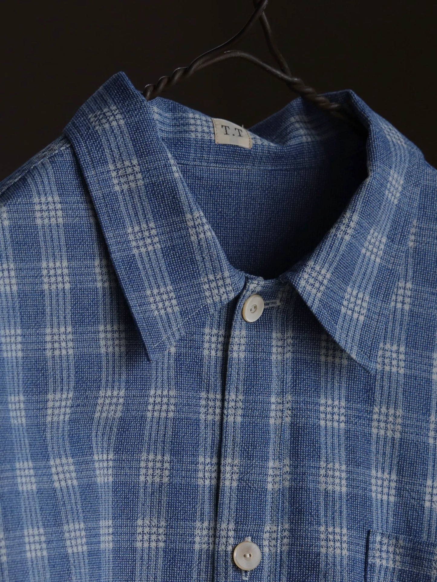 T.T | LOT.319 PALAKA JACKET Discharged Indigo Plaid