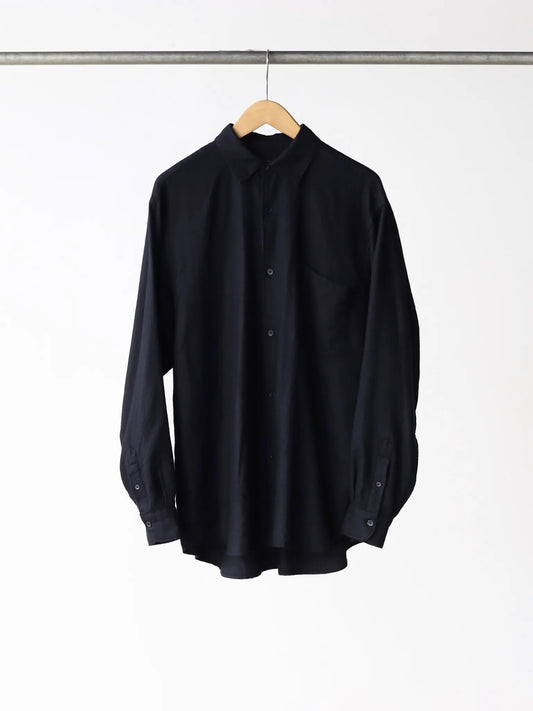 comoli-カシミヤシルク-製品染シャツ-navy-1