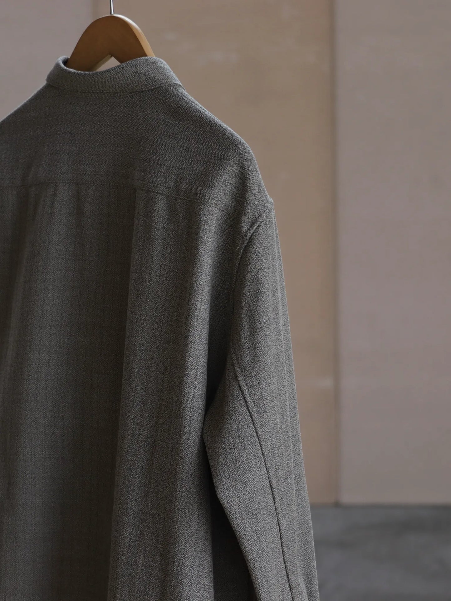 nonnotte | Oversized Shirt Round Collar Original Geometric Brown Top