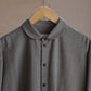 nonnotte | Oversized Shirt Round Collar Original Geometric Brown Top
