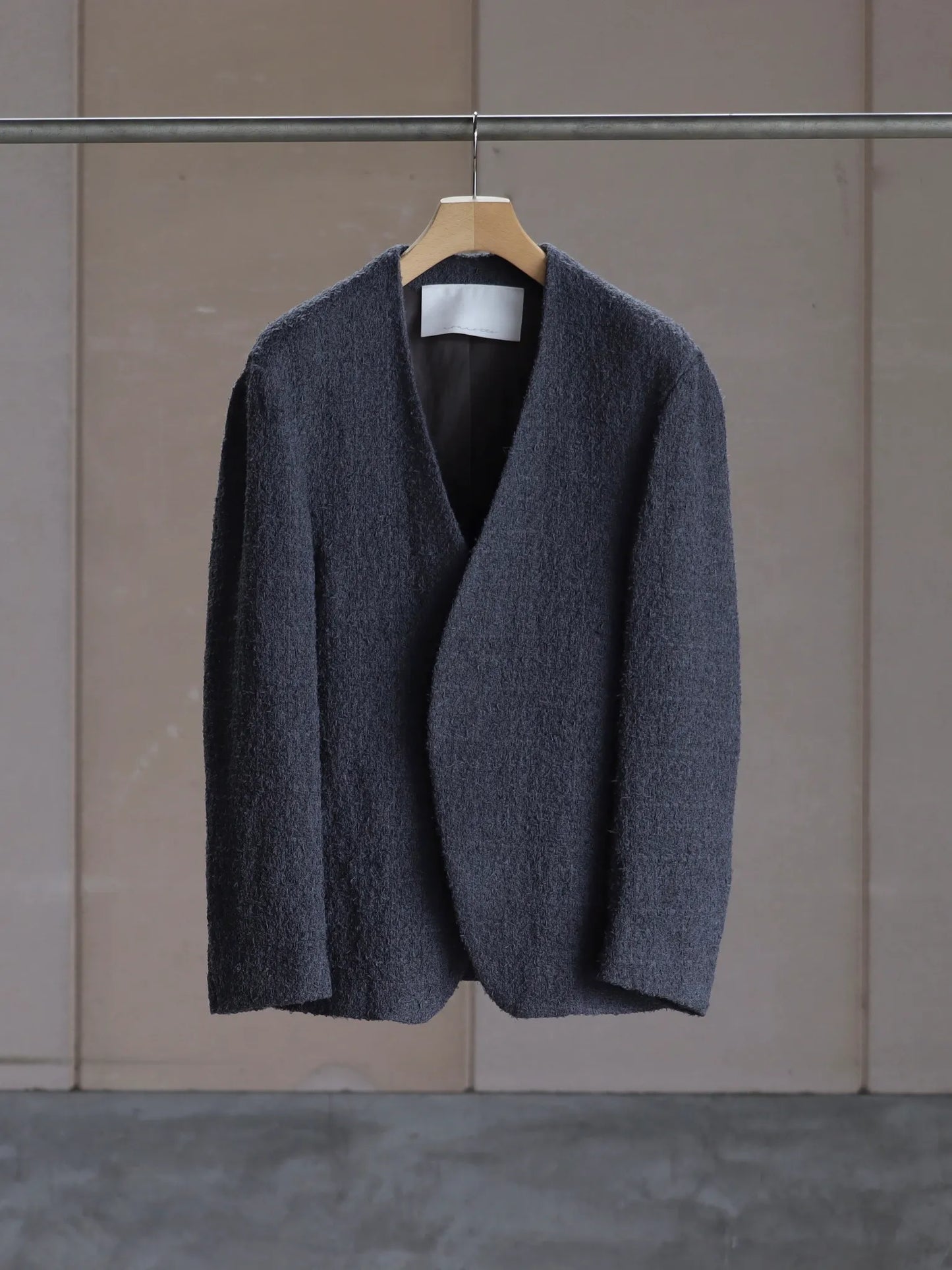nonnotte | Draping No Collar N Jacket Charcoal Top