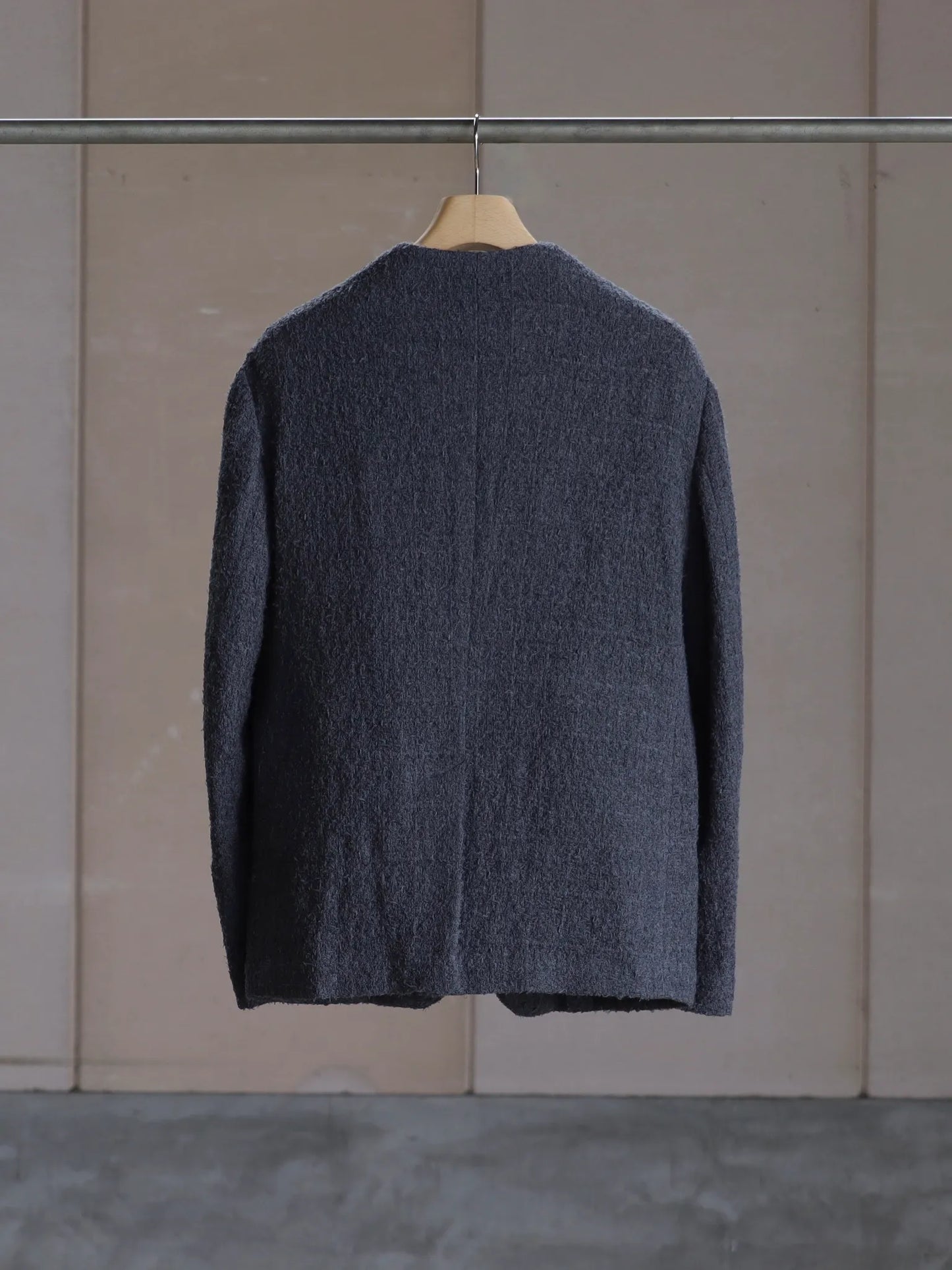 nonnotte | Draping No Collar N Jacket Charcoal Top