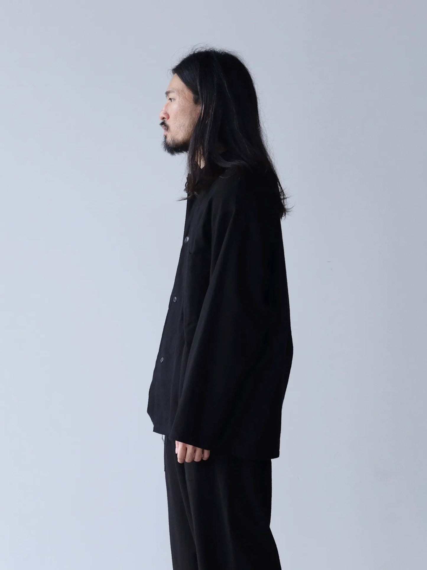 COMOLI | コットンネル シャツジャケット BLACK
