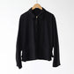 comoli-シルクネップ-ジップショートジャケット-black-1